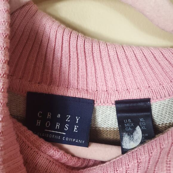 Crazy Horse Horizontal Striped Button Shoulder Turtle Neck Sweater Size XL - Picture 9 of 11